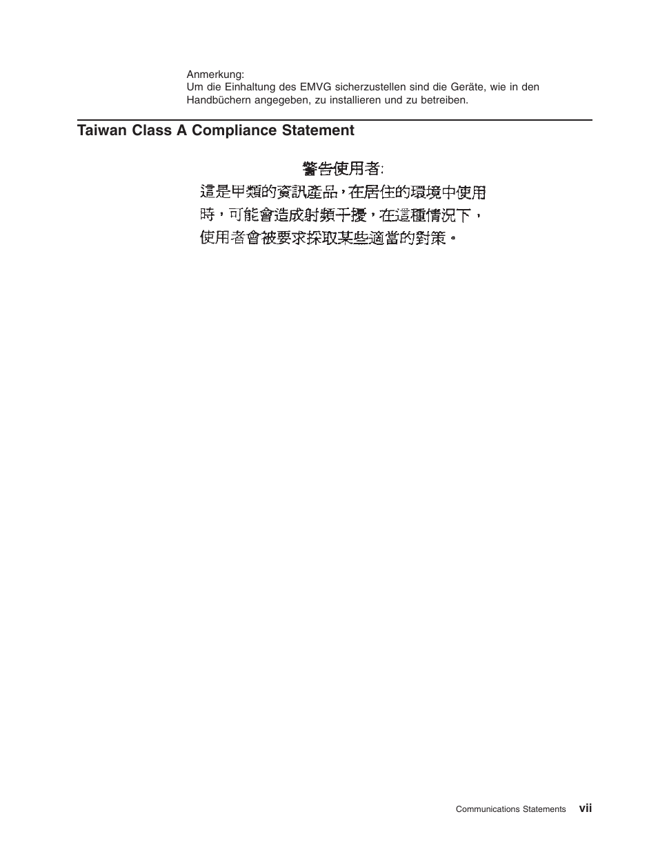 Taiwan class a compliance statement | IBM 2104 Model DU3 User Manual | Page 9 / 114