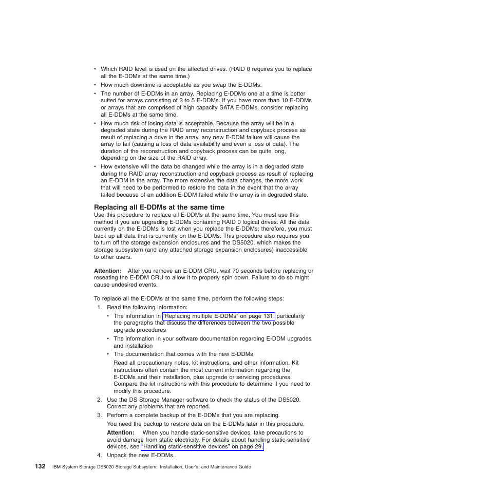 Replacing all e-ddms at the same time | IBM System Storage Subsystem DS5020 User Manual | Page 162 / 250