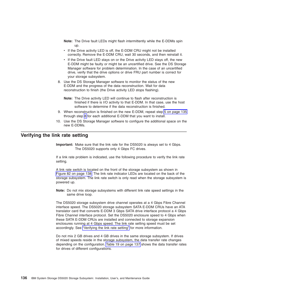 Verifying the link rate setting | IBM System Storage Subsystem DS5020 User Manual | Page 166 / 250