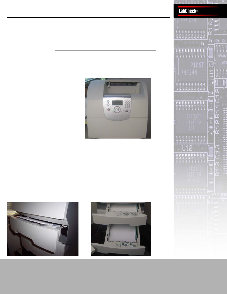 Paper handling, Input, Panasonic workio dp-6530 | Ibm infoprint 1532 express, Labcheck | IBM Bertl User Manual | Page 7 / 19