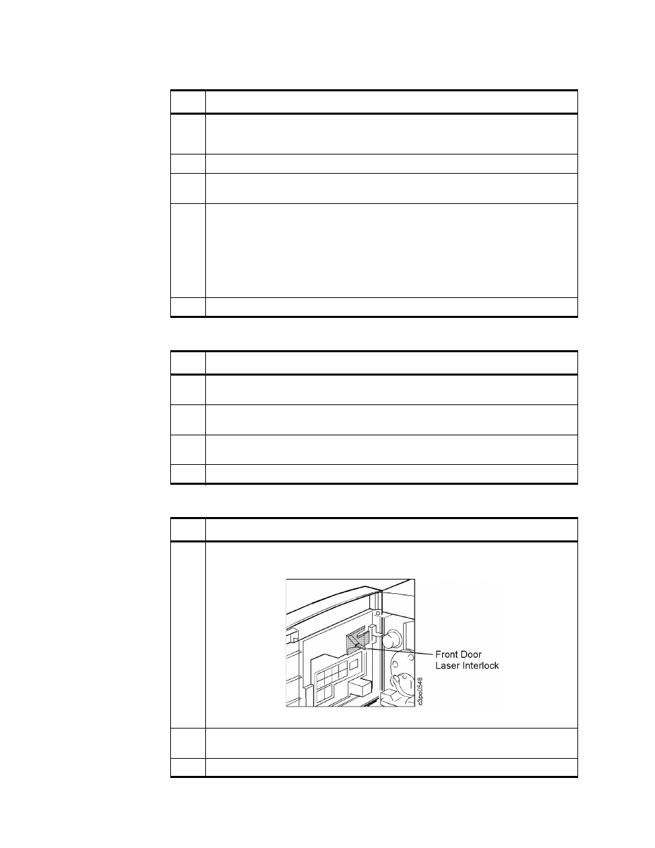 Table 1: light image, Table 2: dark image, Table 3: blank prints | IBM S544-5361-01 User Manual | Page 128 / 218