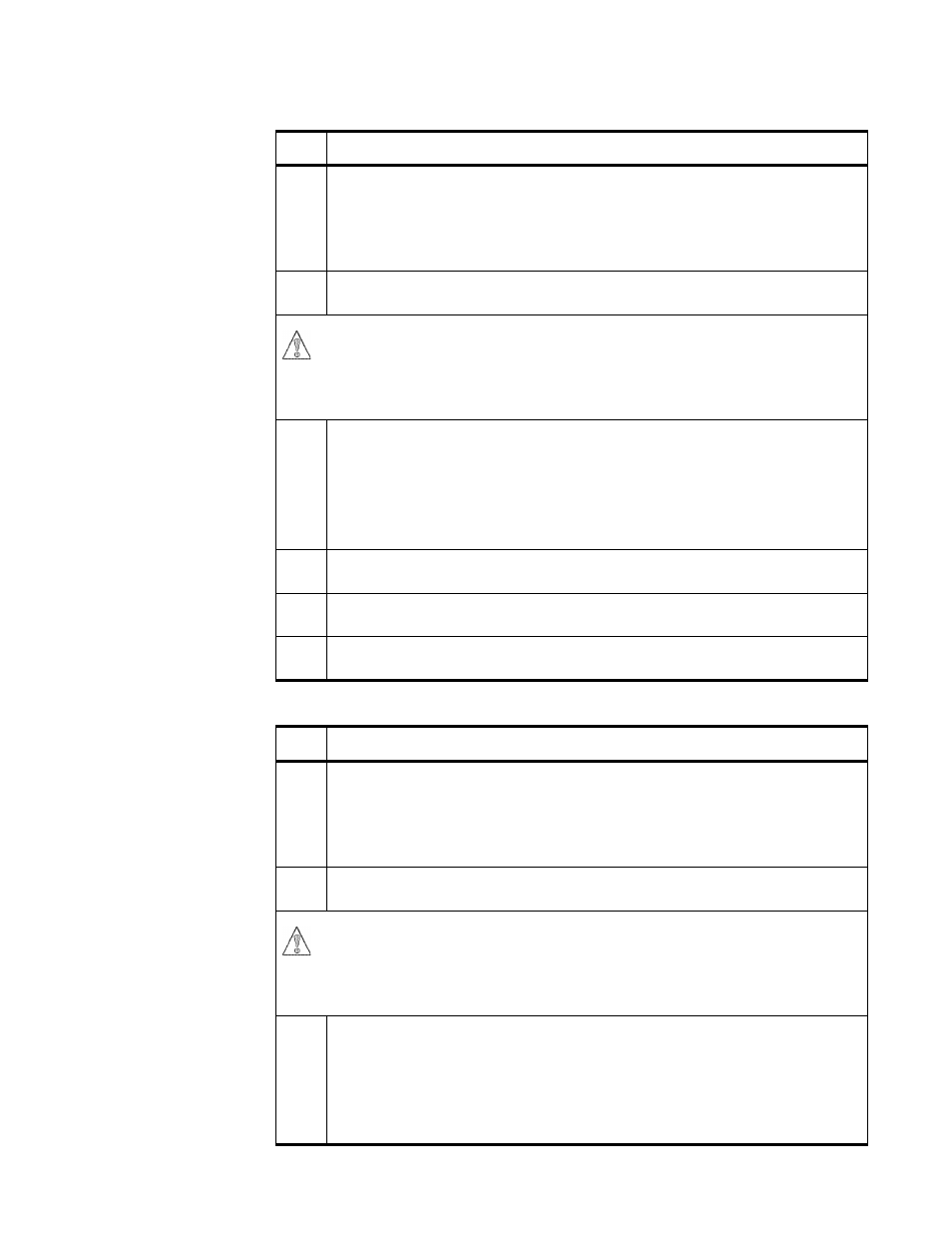 Table 8: white vertical lines on print, Table 9: white horizontal lines on print | IBM S544-5361-01 User Manual | Page 131 / 218