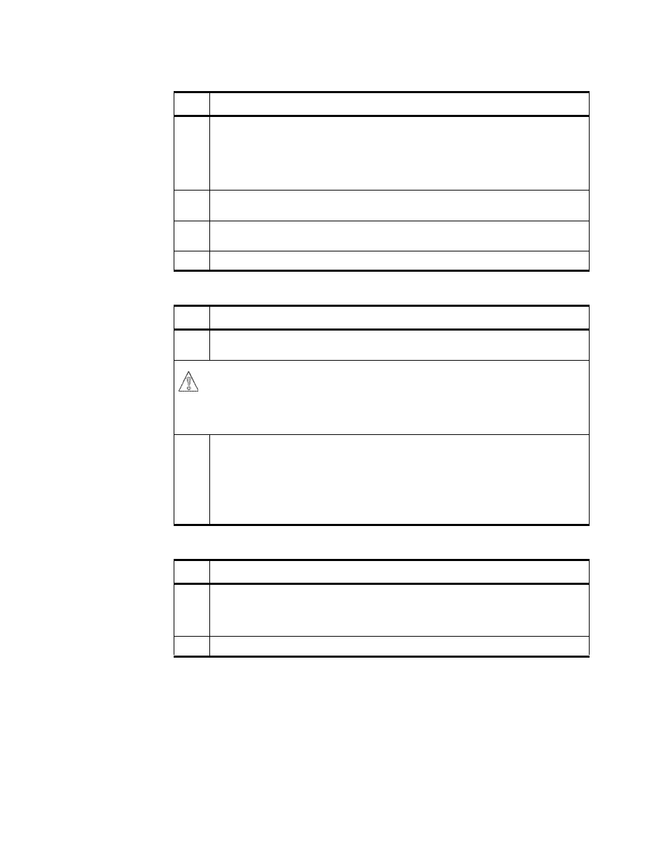 Table 10: black spots, Table 11: poor fusing, Table 12: distortion | IBM S544-5361-01 User Manual | Page 132 / 218