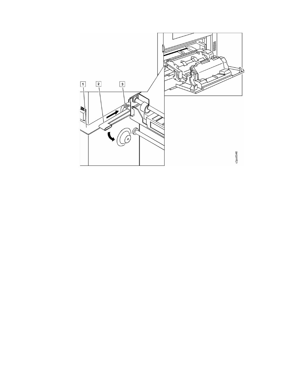 D. push the cleaning assembly lever [2] down until | IBM S544-5361-01 User Manual | Page 174 / 218