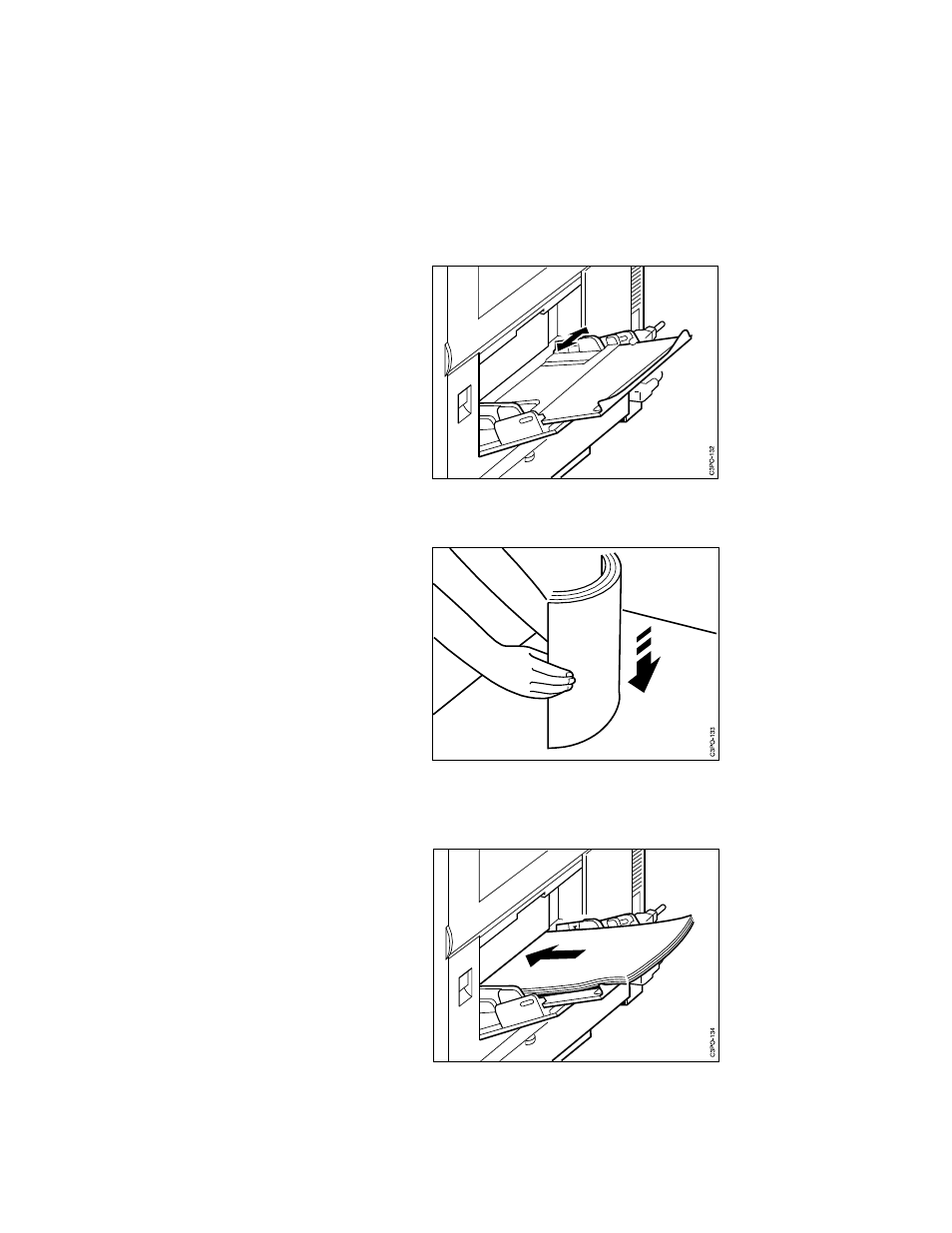 Loading paper in the auxiliary tray, Adjust the paper guides to the paper size you w, Tap a stack of paper on a flat surface to align | Insert the paper stack as far as it can go into | IBM S544-5361-01 User Manual | Page 41 / 218