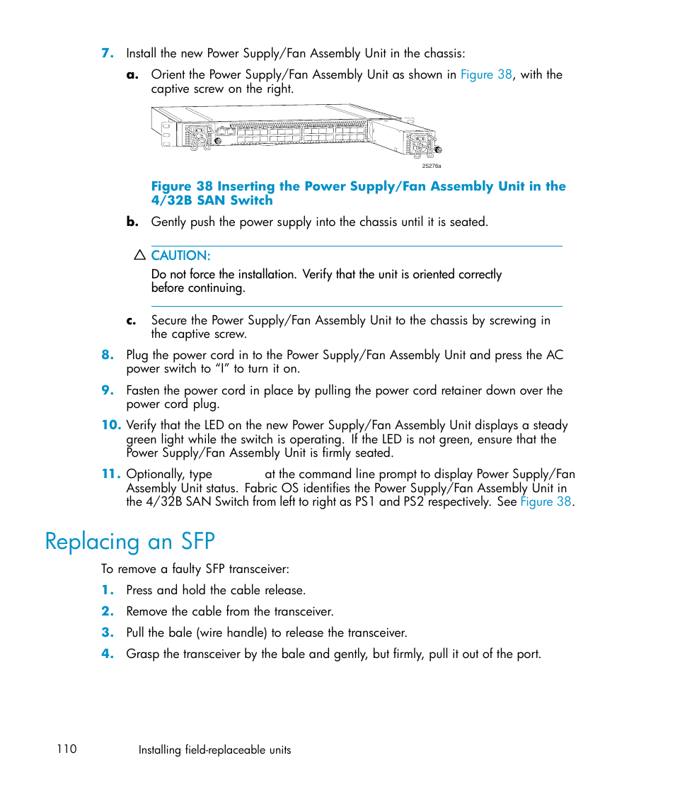 Replacing an sfp | IBM AA-RWF3A-TE User Manual | Page 110 / 159