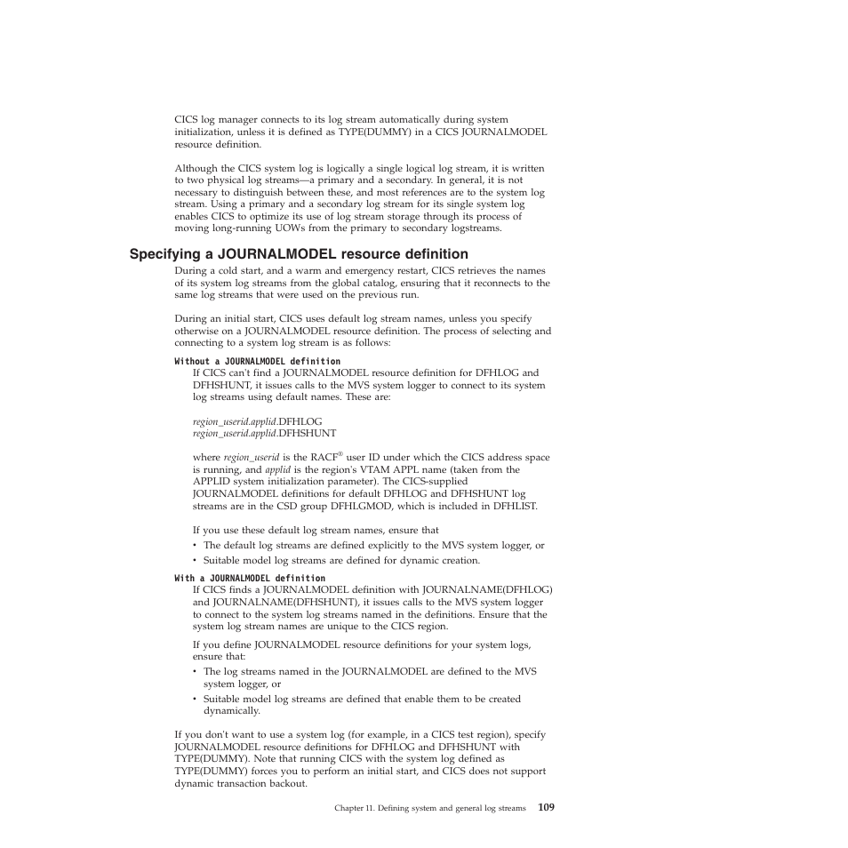 Specifying a journalmodel resource definition | IBM SC34-7012-01 User Manual | Page 121 / 268