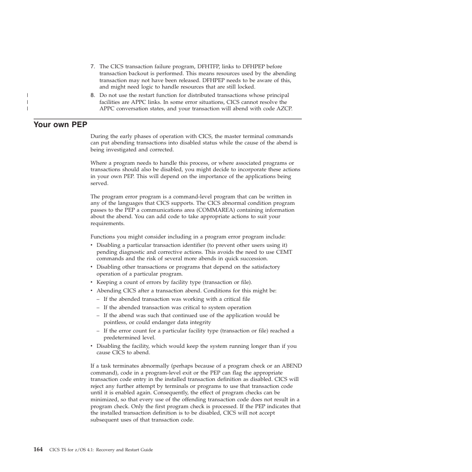 Your own pep | IBM SC34-7012-01 User Manual | Page 176 / 268