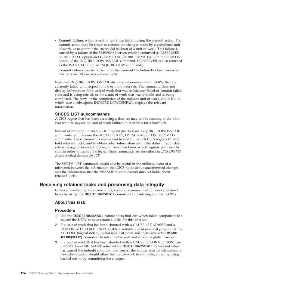 Shcds list subcommands | IBM SC34-7012-01 User Manual | Page 188 / 268