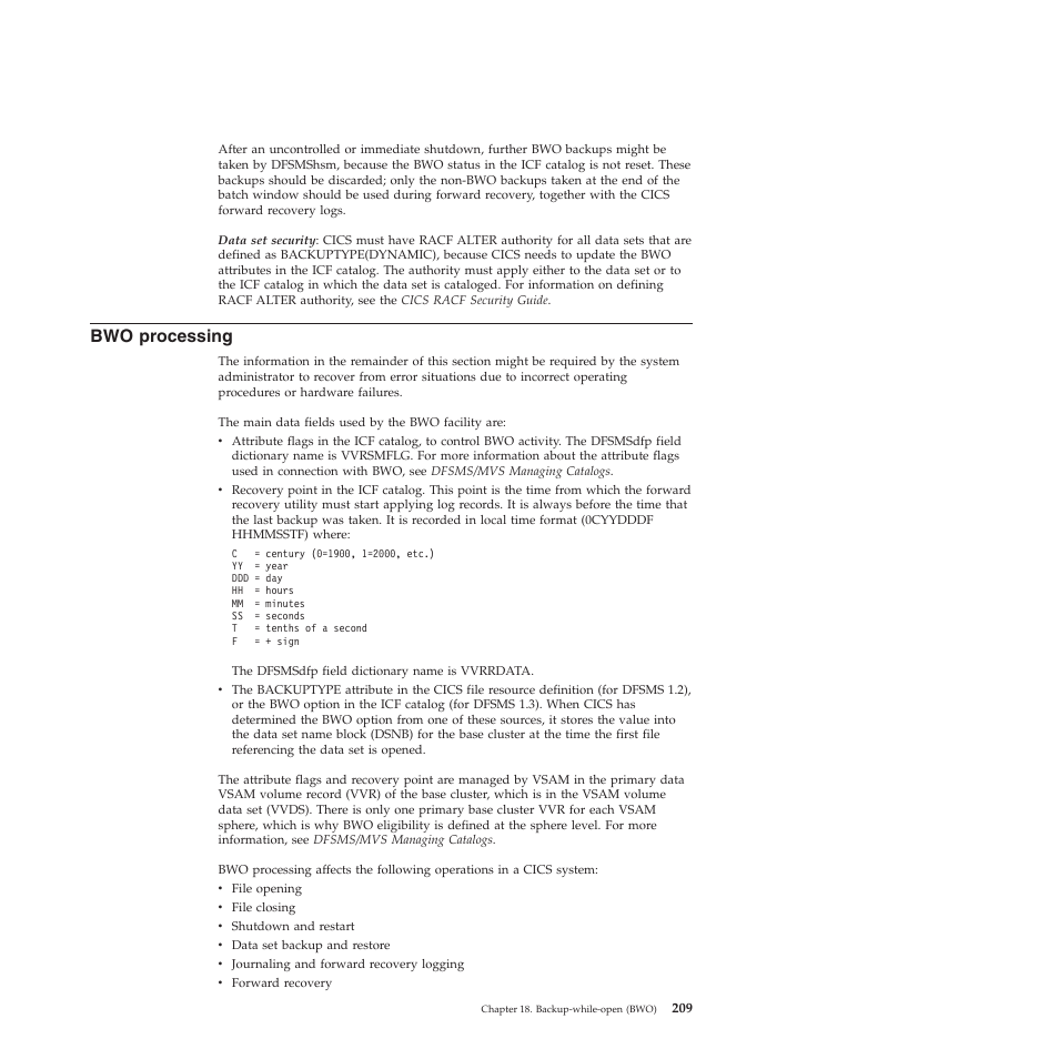 Bwo processing | IBM SC34-7012-01 User Manual | Page 221 / 268