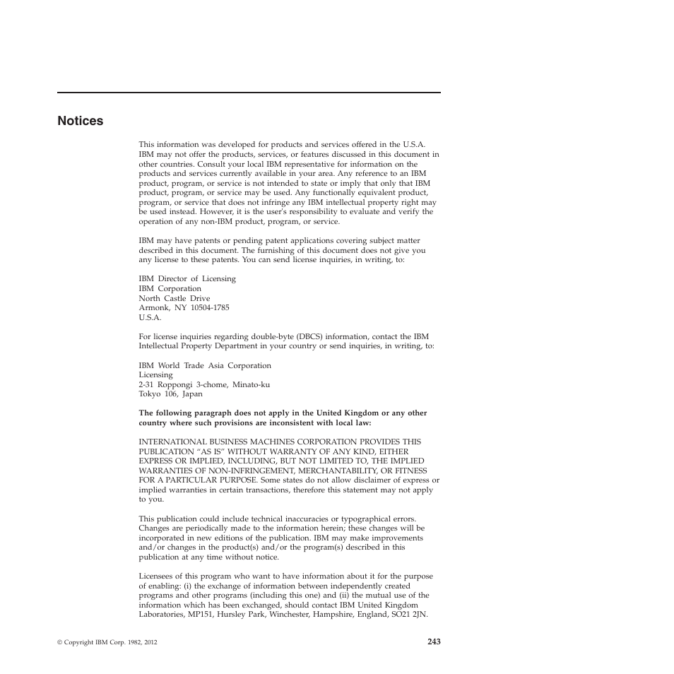 Notices | IBM SC34-7012-01 User Manual | Page 255 / 268