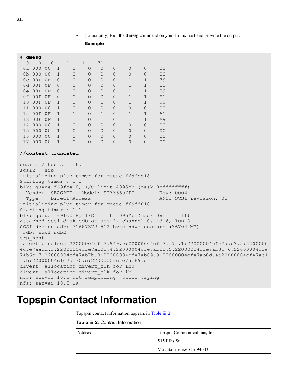 Topspin contact information | IBM 24R9718 IB User Manual | Page 12 / 59