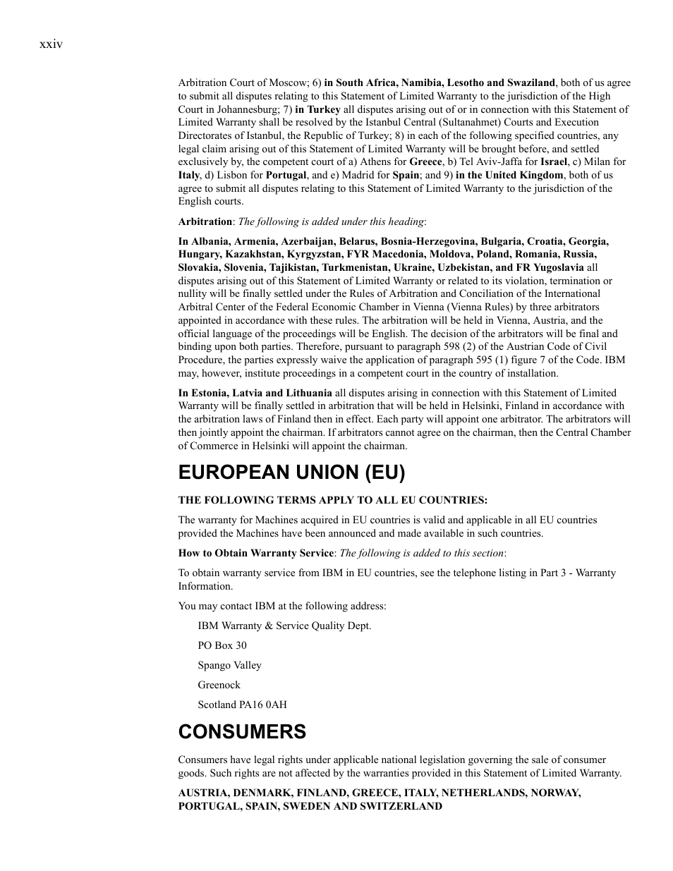 European union (eu), Consumers | IBM 24R9718 IB User Manual | Page 24 / 59