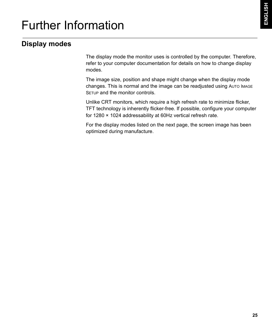 Further information, Display modes | IBM L190P User Manual | Page 27 / 38