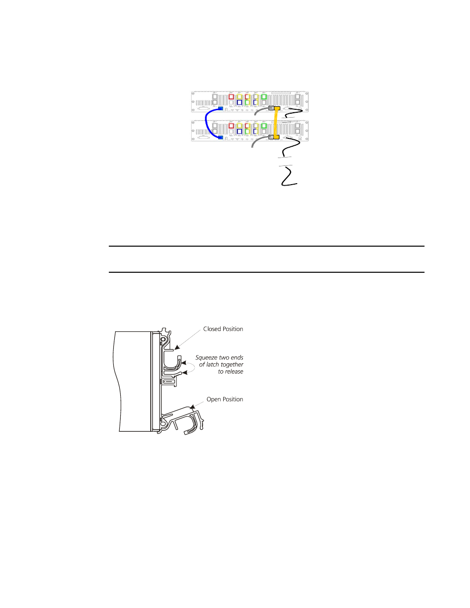 7 scm i/o module installation, 1 procedure, Figure 2-8 scm module latch operation | Procedure | IBM DCS9550 1S1 User Manual | Page 38 / 79