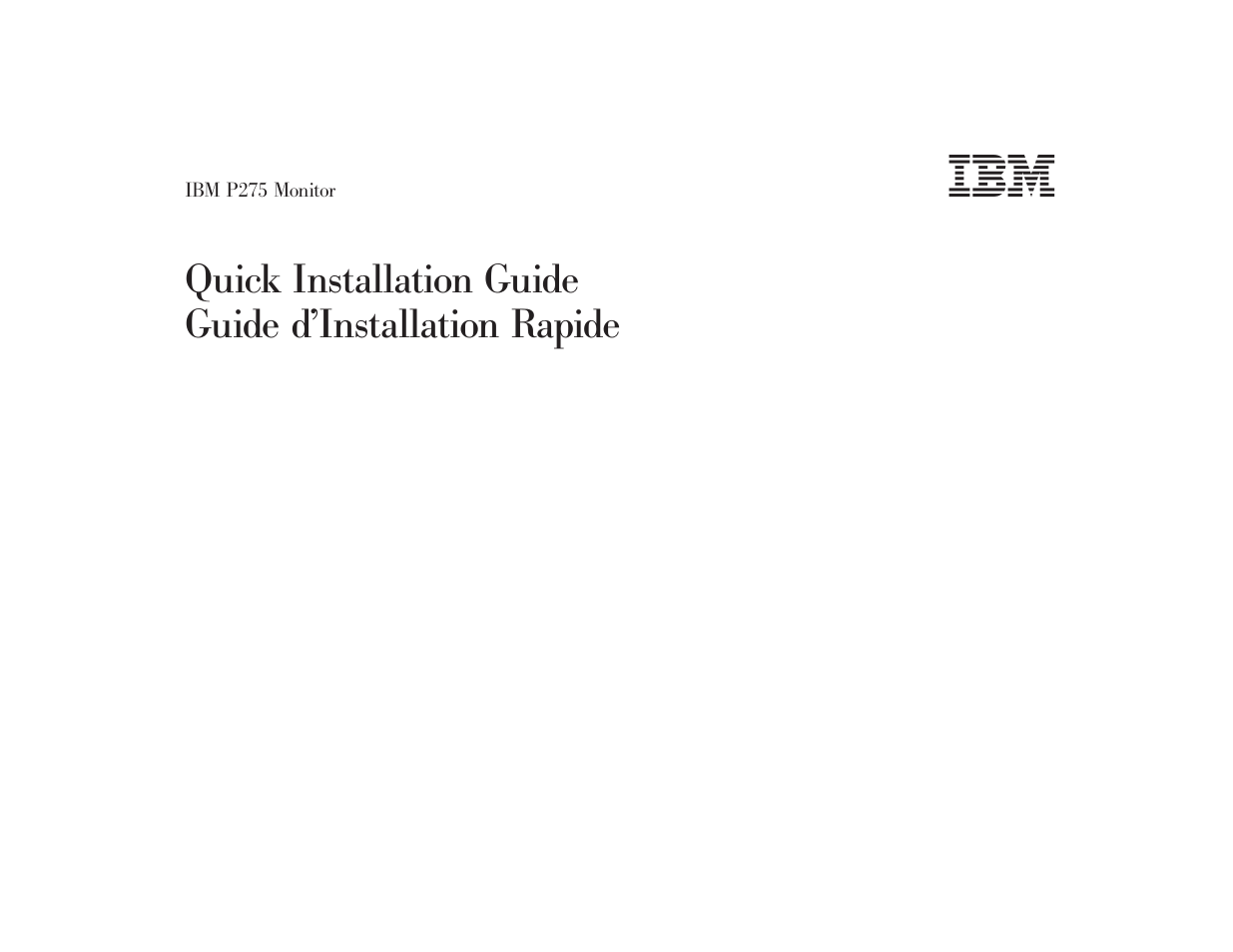 IBM P 275 User Manual | 24 pages