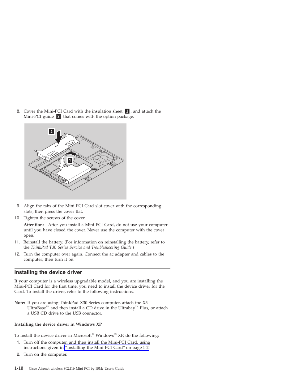 Installing the device driver | IBM 802.11B User Manual | Page 16 / 24