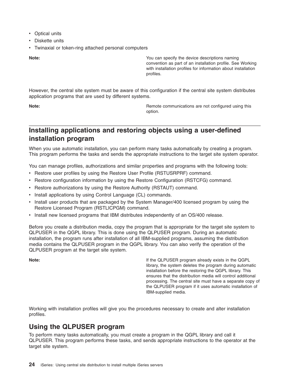 Using the qlpuser program | IBM iSeries User Manual | Page 30 / 64