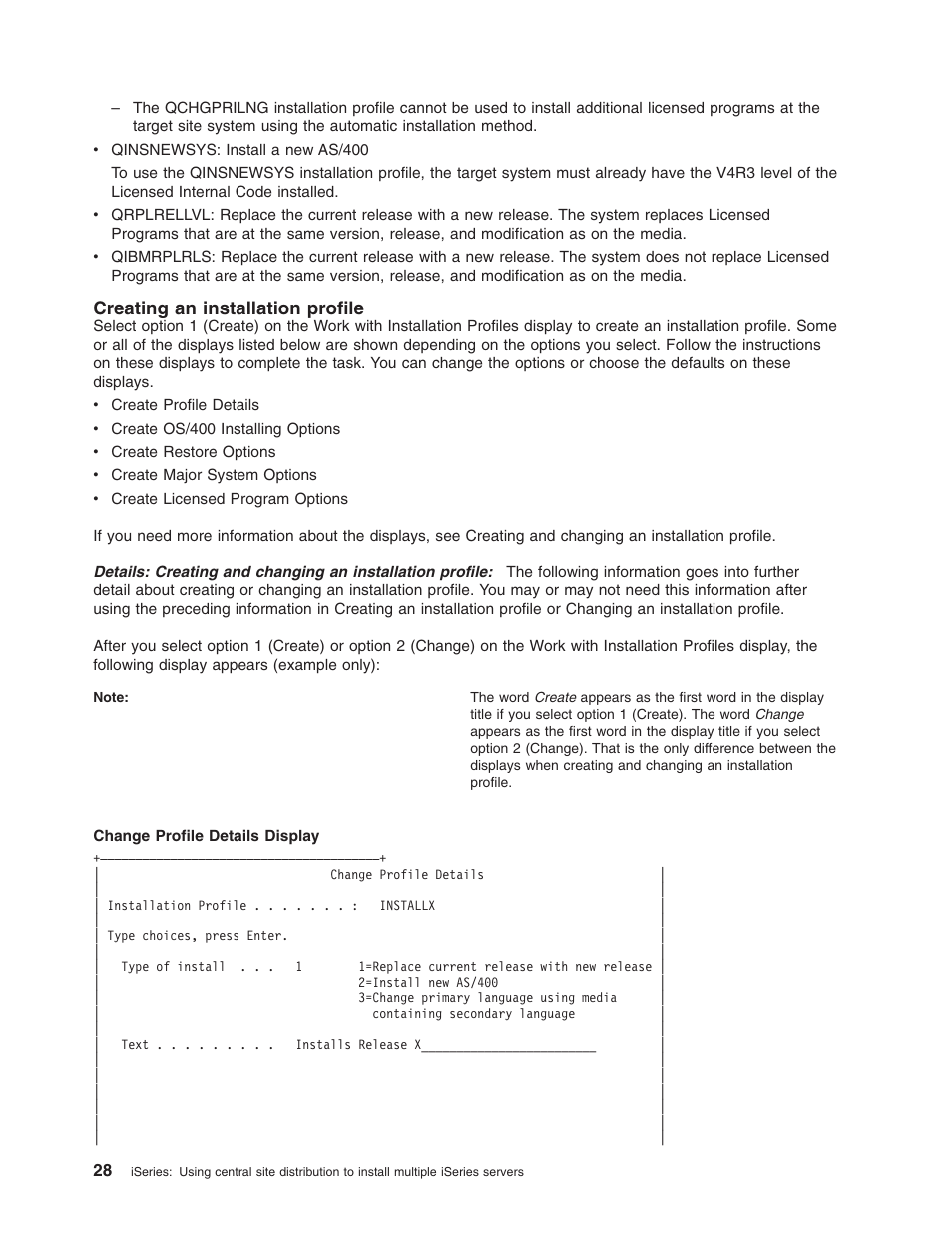 Creating an installation profile | IBM iSeries User Manual | Page 34 / 64