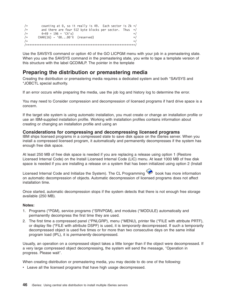 Preparing the distribution or premastering media | IBM iSeries User Manual | Page 52 / 64