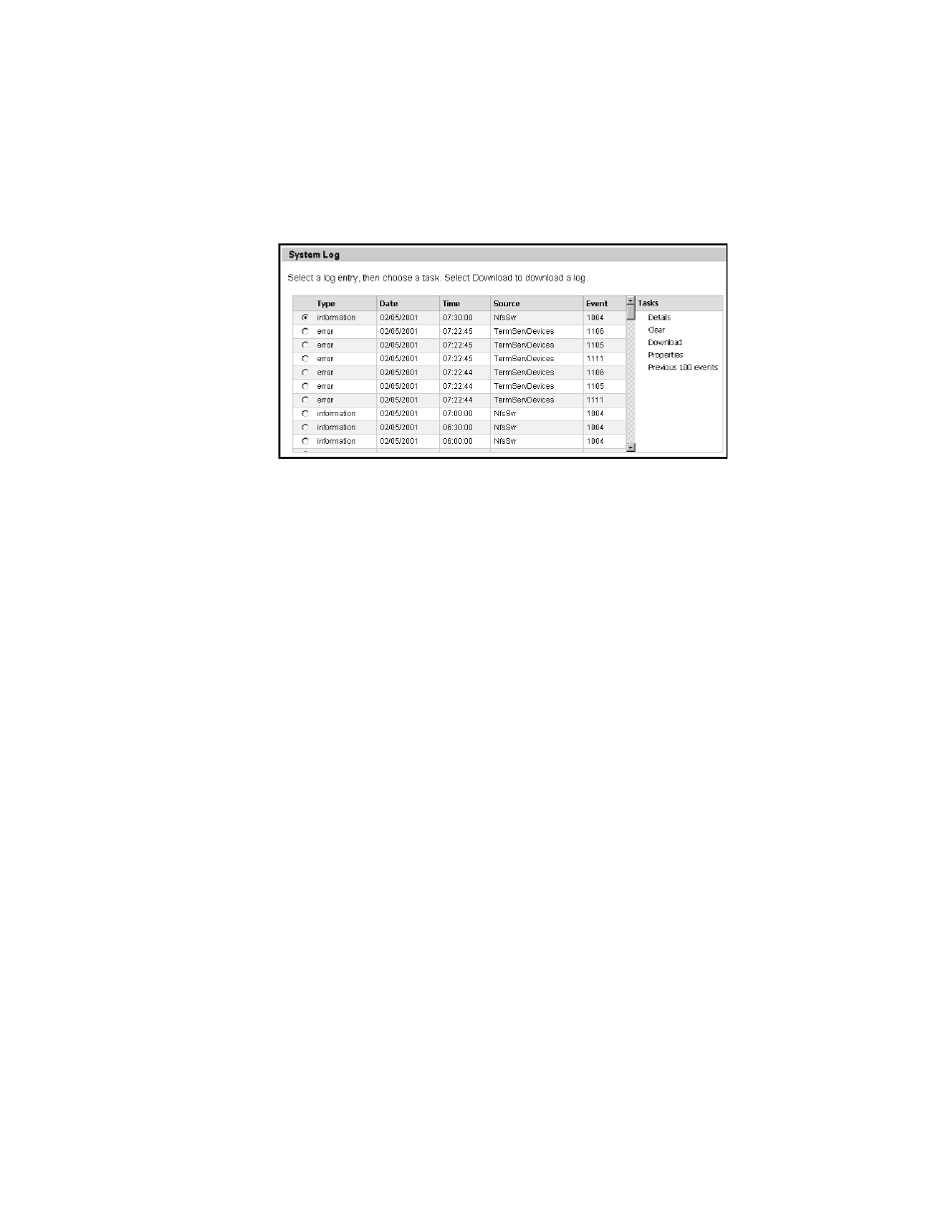 Security log | Iomega DataSafe Network Device User Manual | Page 143 / 164