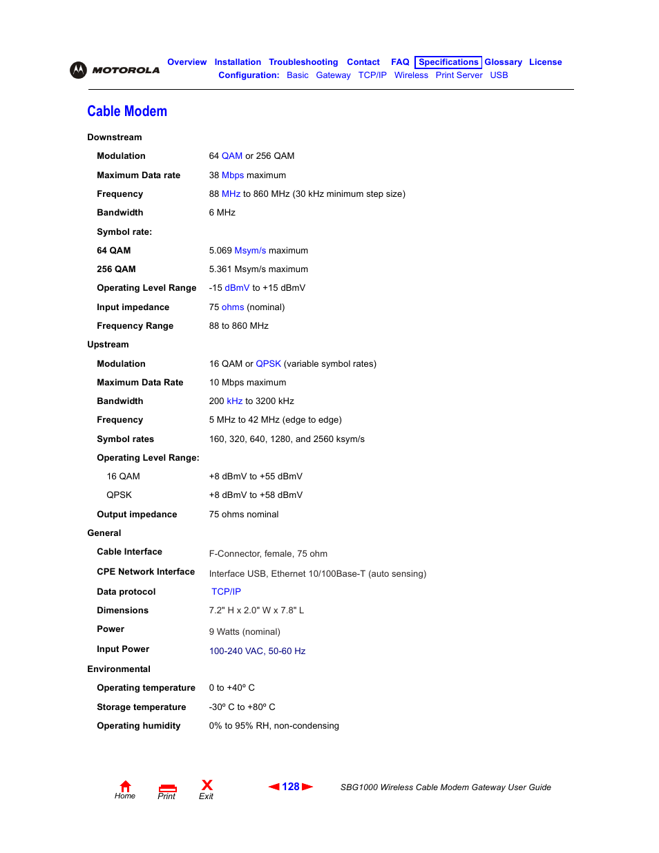 Cable modem | Iomega SBG1000 User Manual | Page 134 / 154