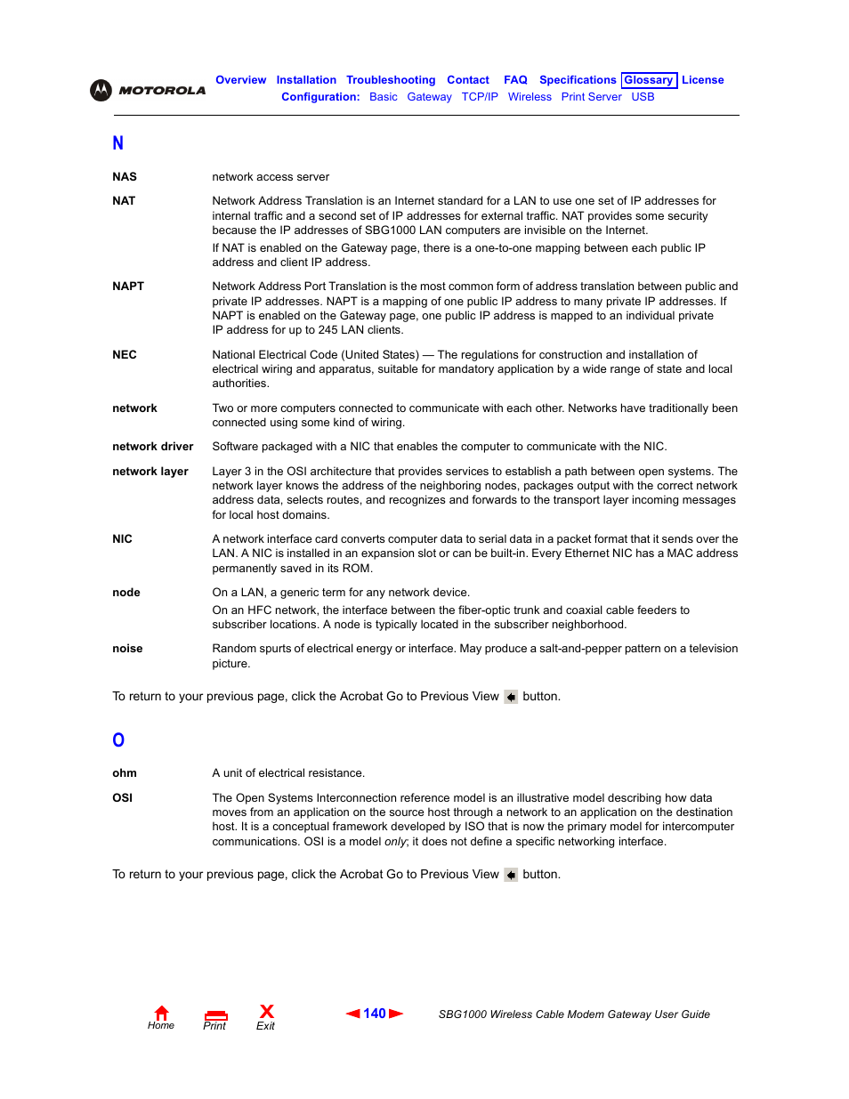 Nics, Ohms, An osi | K nodes t, Osi l, Nic add | Iomega SBG1000 User Manual | Page 146 / 154