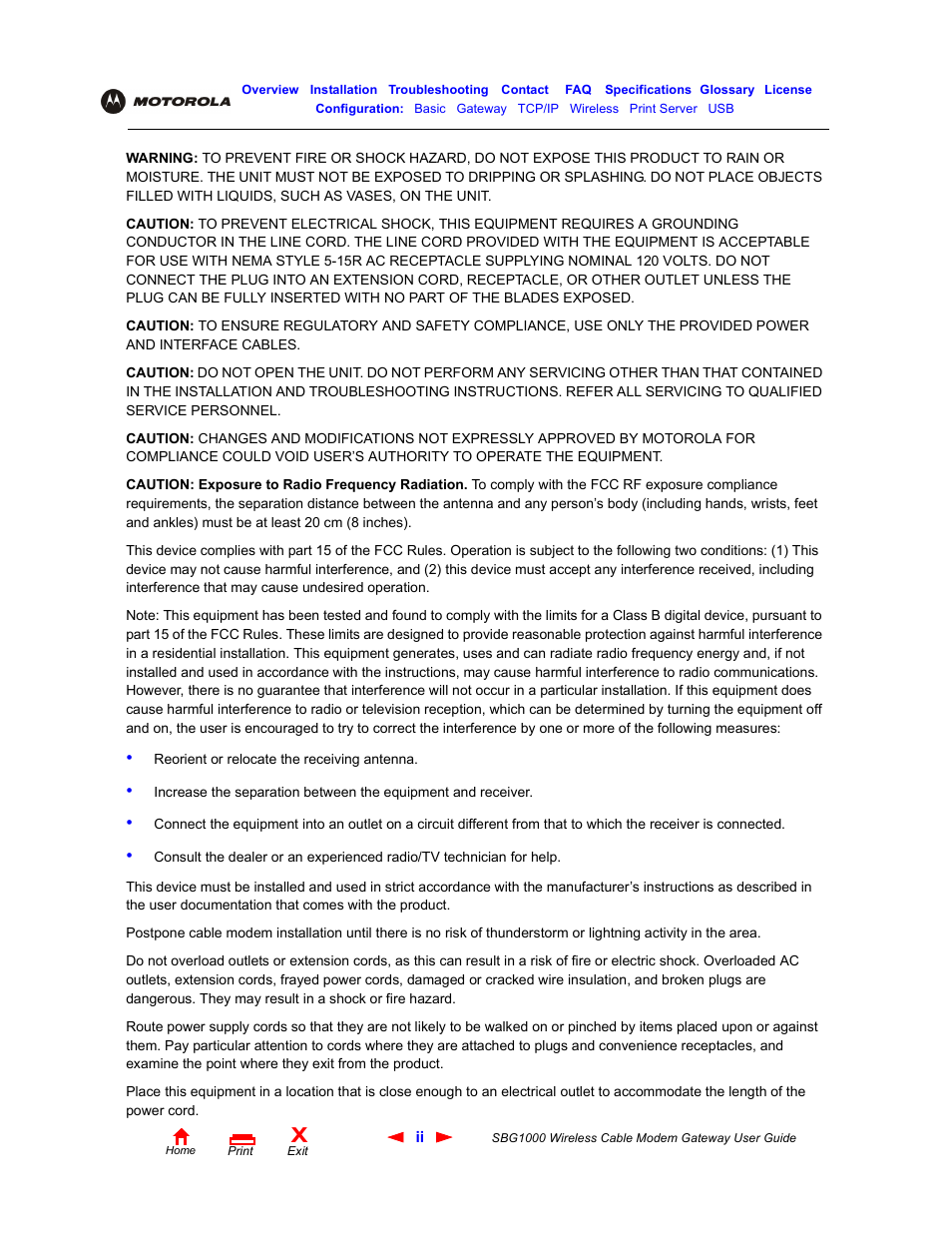 Warning | Iomega SBG1000 User Manual | Page 2 / 154