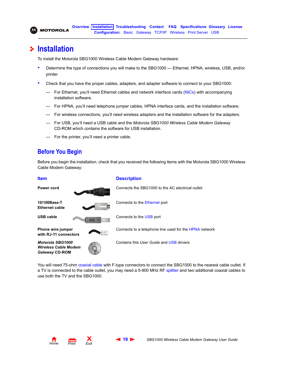 Installation, Before you begin, Installation t | Iomega SBG1000 User Manual | Page 25 / 154