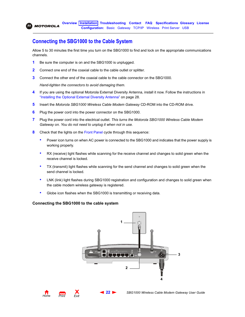 Connecting the sbg1000 to the cable system | Iomega SBG1000 User Manual | Page 28 / 154