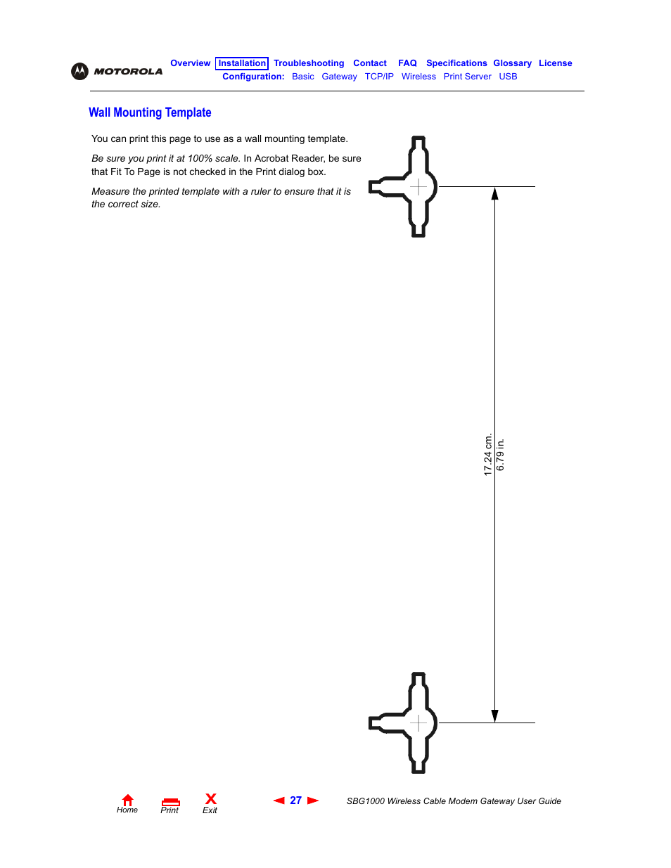 Wall mounting template | Iomega SBG1000 User Manual | Page 33 / 154