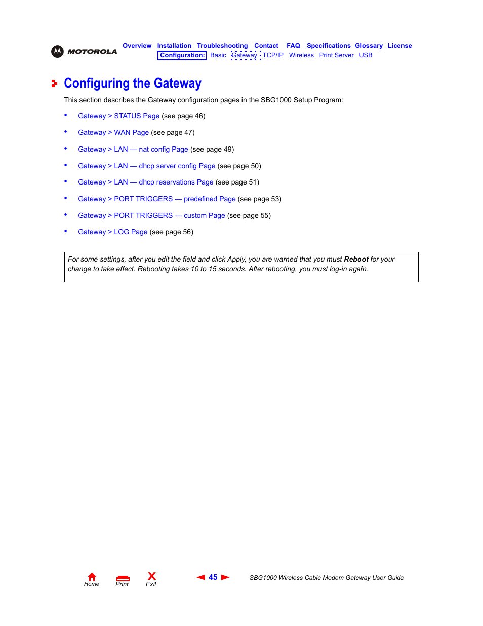 Configuring the gateway, Way t | Iomega SBG1000 User Manual | Page 51 / 154