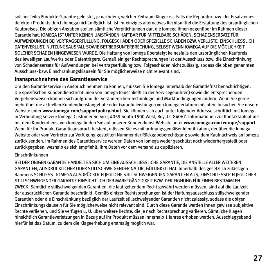 Iomega Portable Hard Drive eGo Helium User Manual | Page 27 / 36