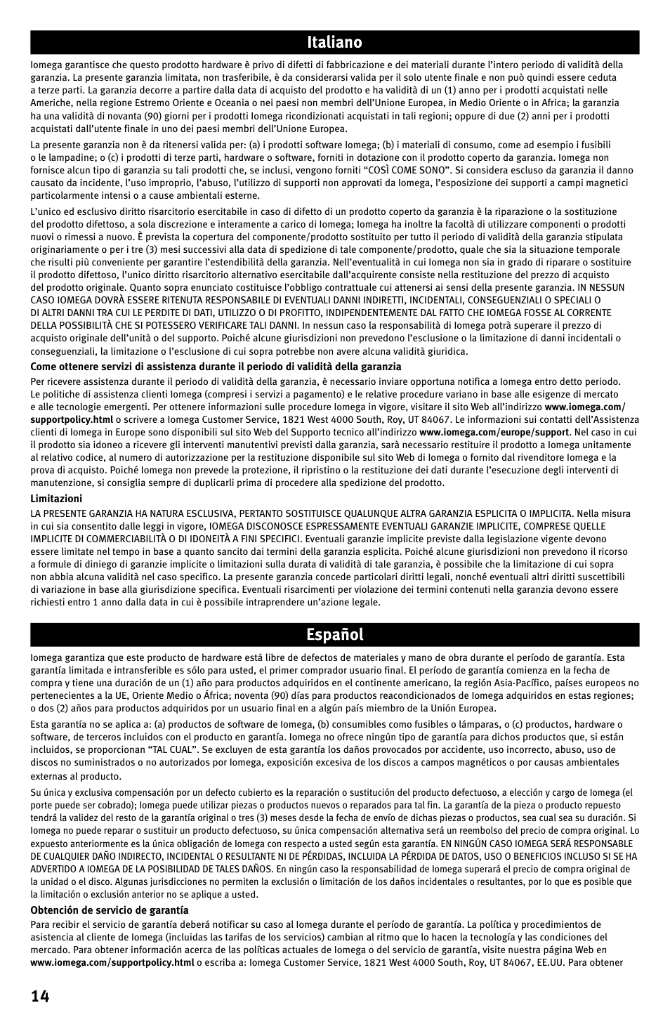 Iomega Desktop Hard Drive UDB User Manual | Page 14 / 20