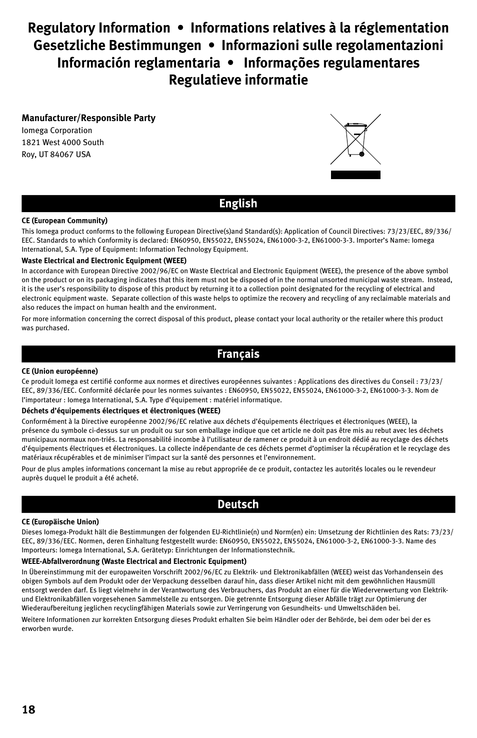 Iomega Desktop Hard Drive UDB User Manual | Page 18 / 20