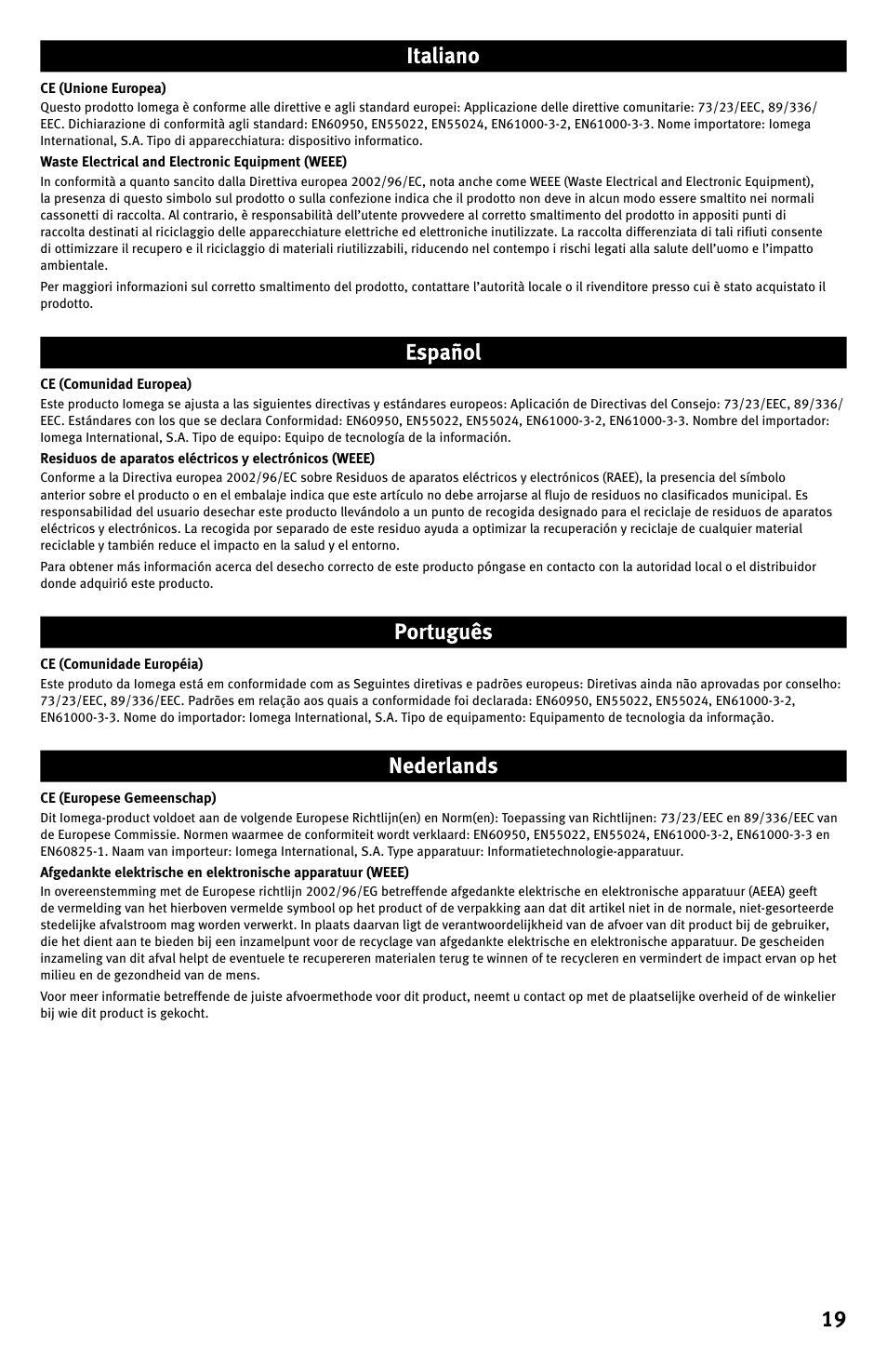 Iomega Desktop Hard Drive UDB User Manual | Page 19 / 20