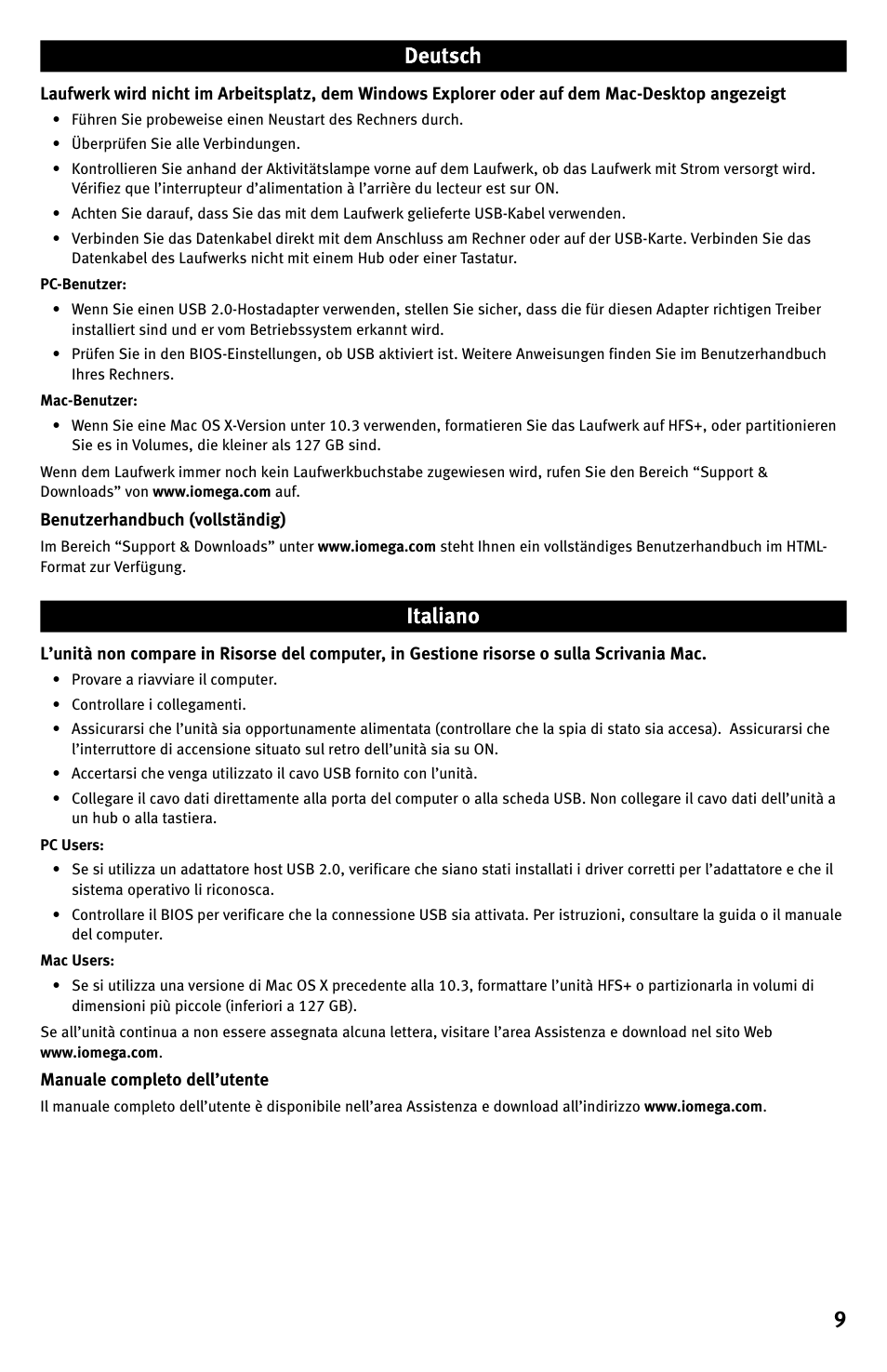 Iomega Desktop Hard Drive UDB User Manual | Page 9 / 20