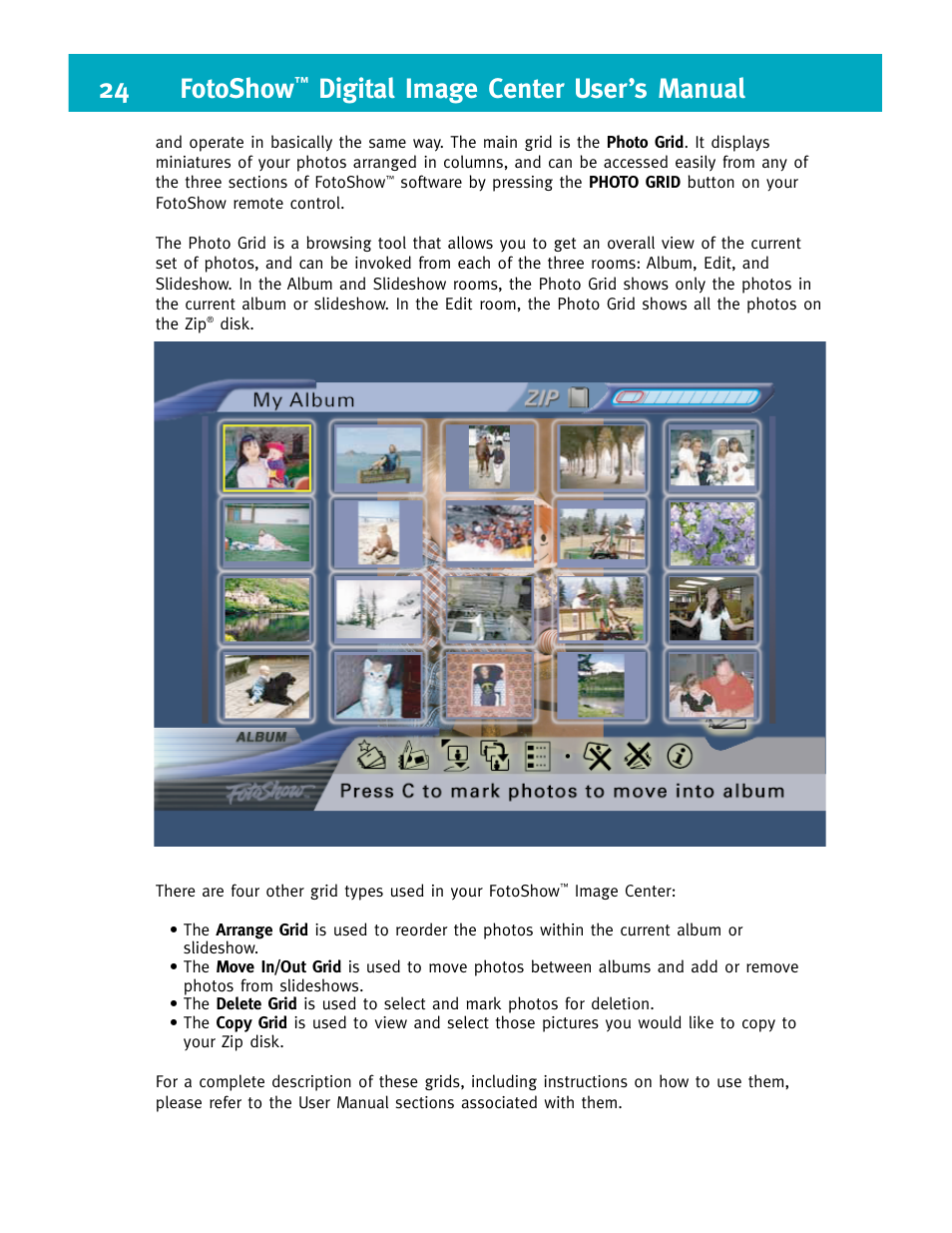 24 fotoshow, Digital image center user’s manual | Iomega FotoShow Digital Image Center User Manual | Page 24 / 68