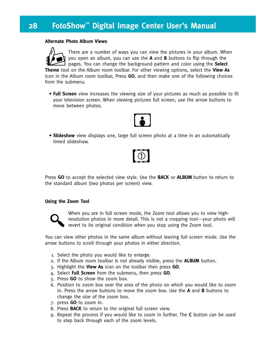 28 fotoshow, Digital image center user’s manual | Iomega FotoShow Digital Image Center User Manual | Page 28 / 68