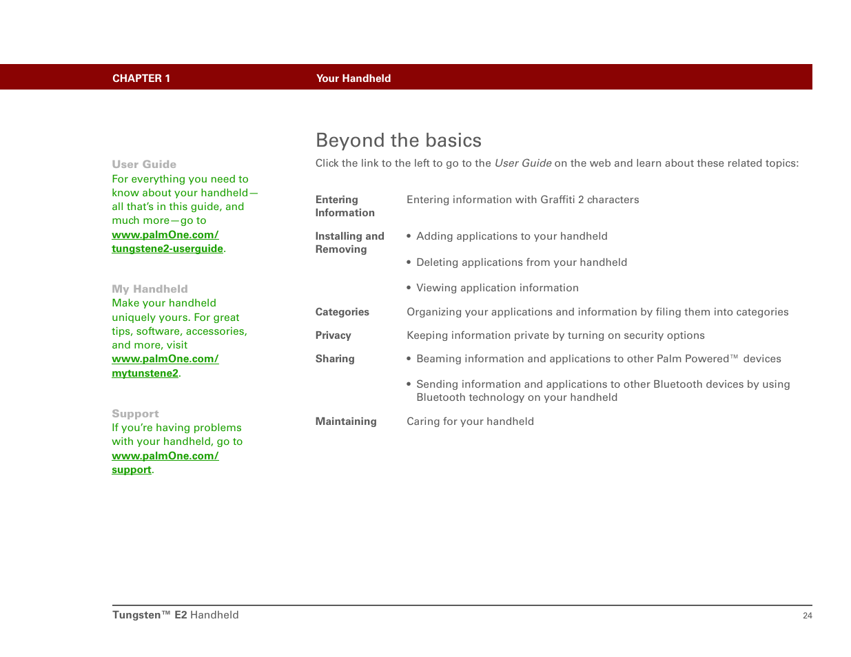 Beyond the basics | Int'l Wireless E2 User Manual | Page 33 / 159