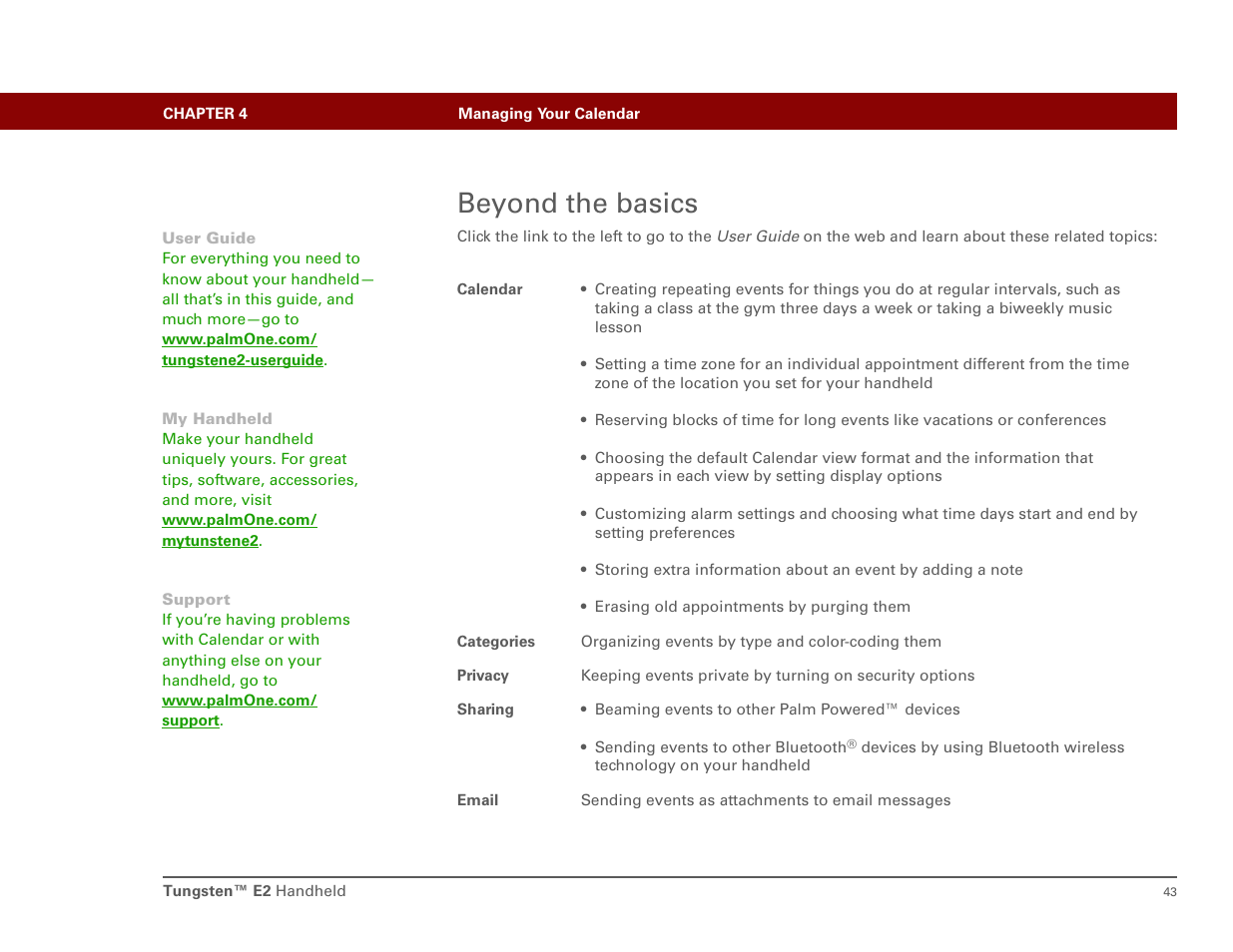 Beyond the basics | Int'l Wireless E2 User Manual | Page 52 / 159