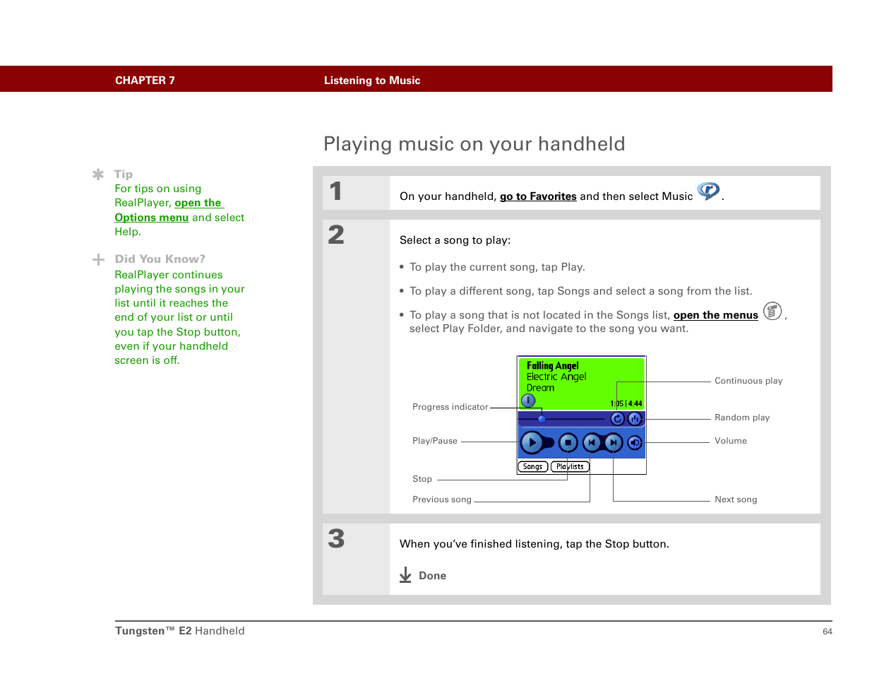 Playing music on your handheld | Int'l Wireless E2 User Manual | Page 73 / 159