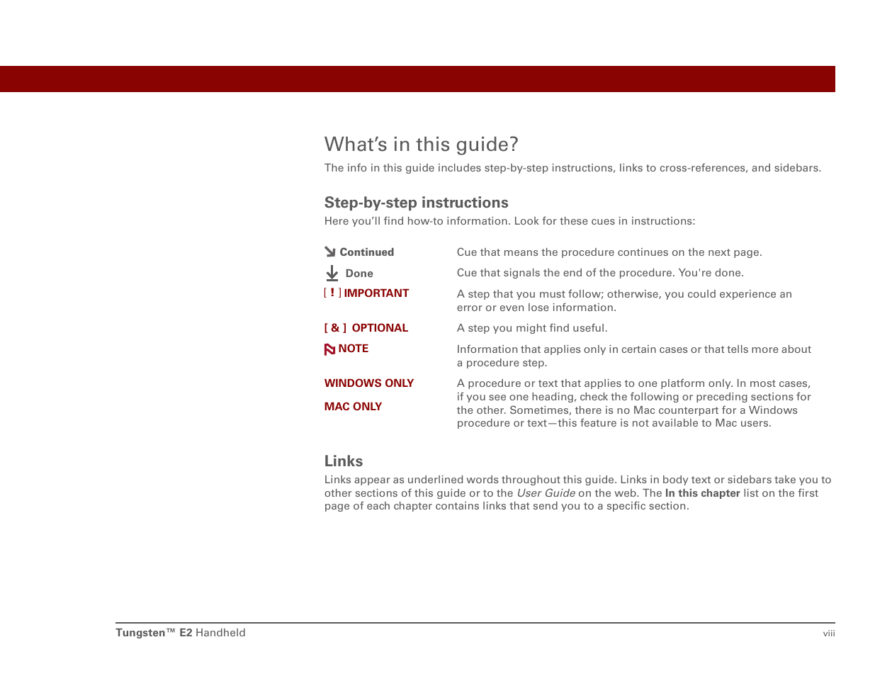 What’s in this guide, Step-by-step instructions, Links | Int'l Wireless E2 User Manual | Page 8 / 159