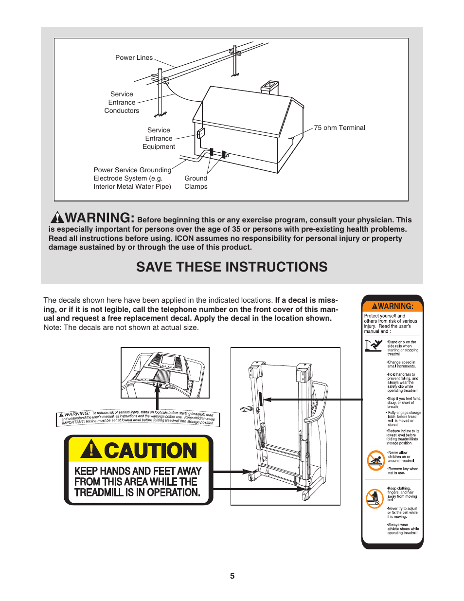 Warning, Save these instructions | Image IMTL94106.2 User Manual | Page 5 / 30