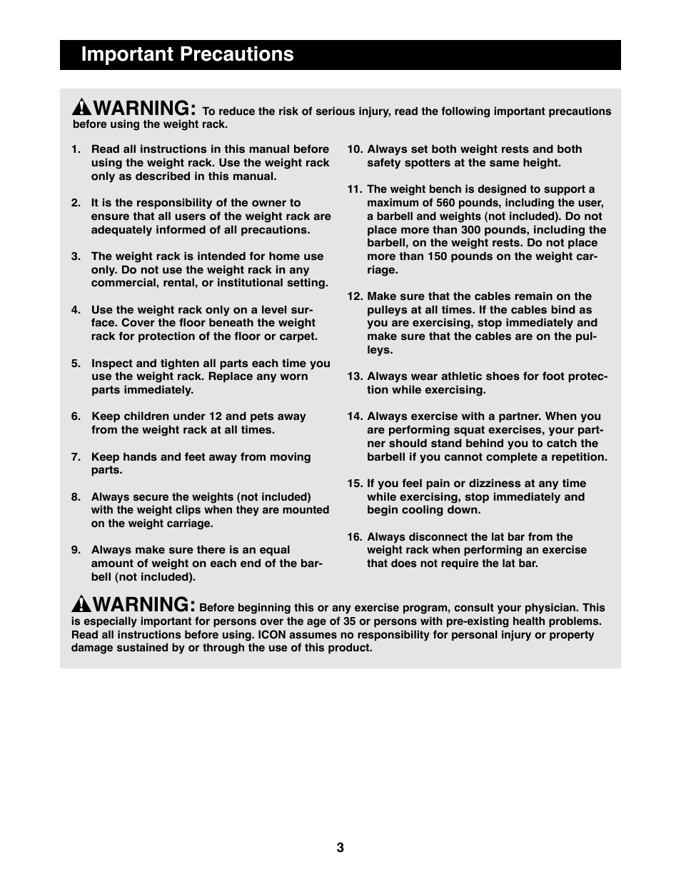 Important precautions warning, Warning | Image IMBE39400 User Manual | Page 3 / 22