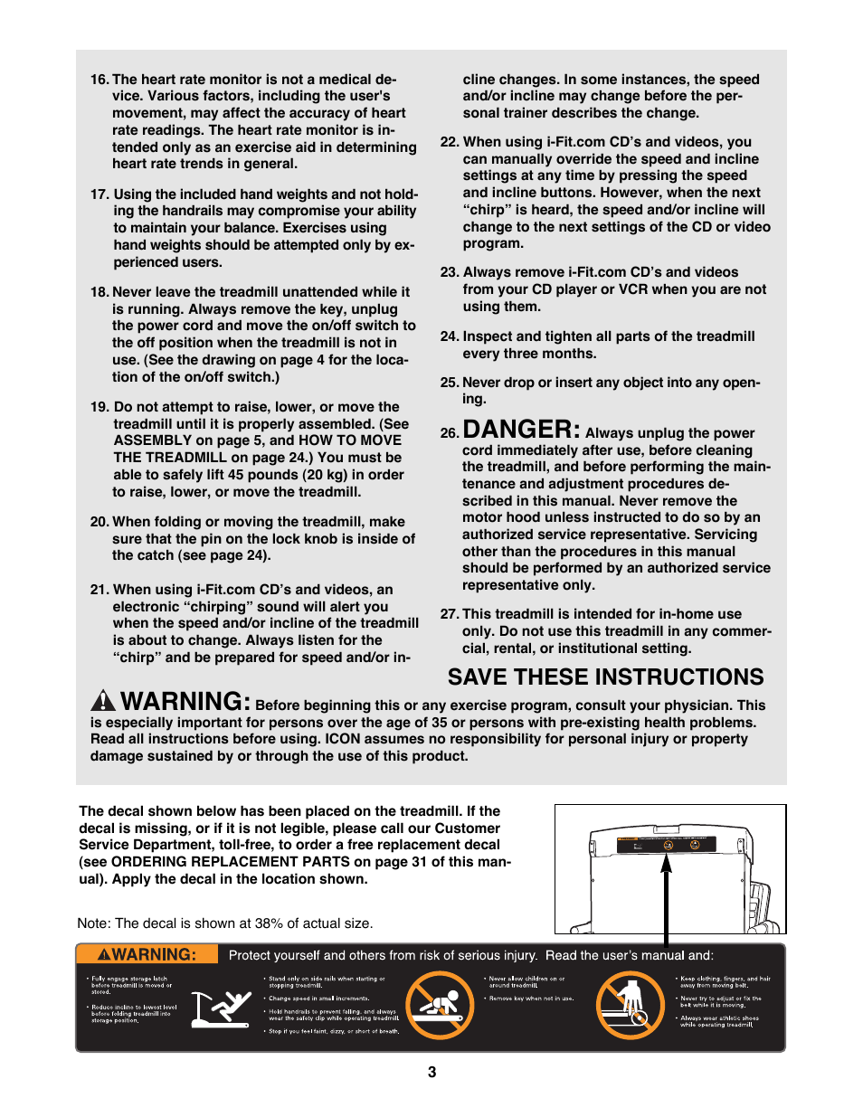 Danger, Warning, Save these instructions | Image IMTL15991 User Manual | Page 3 / 34