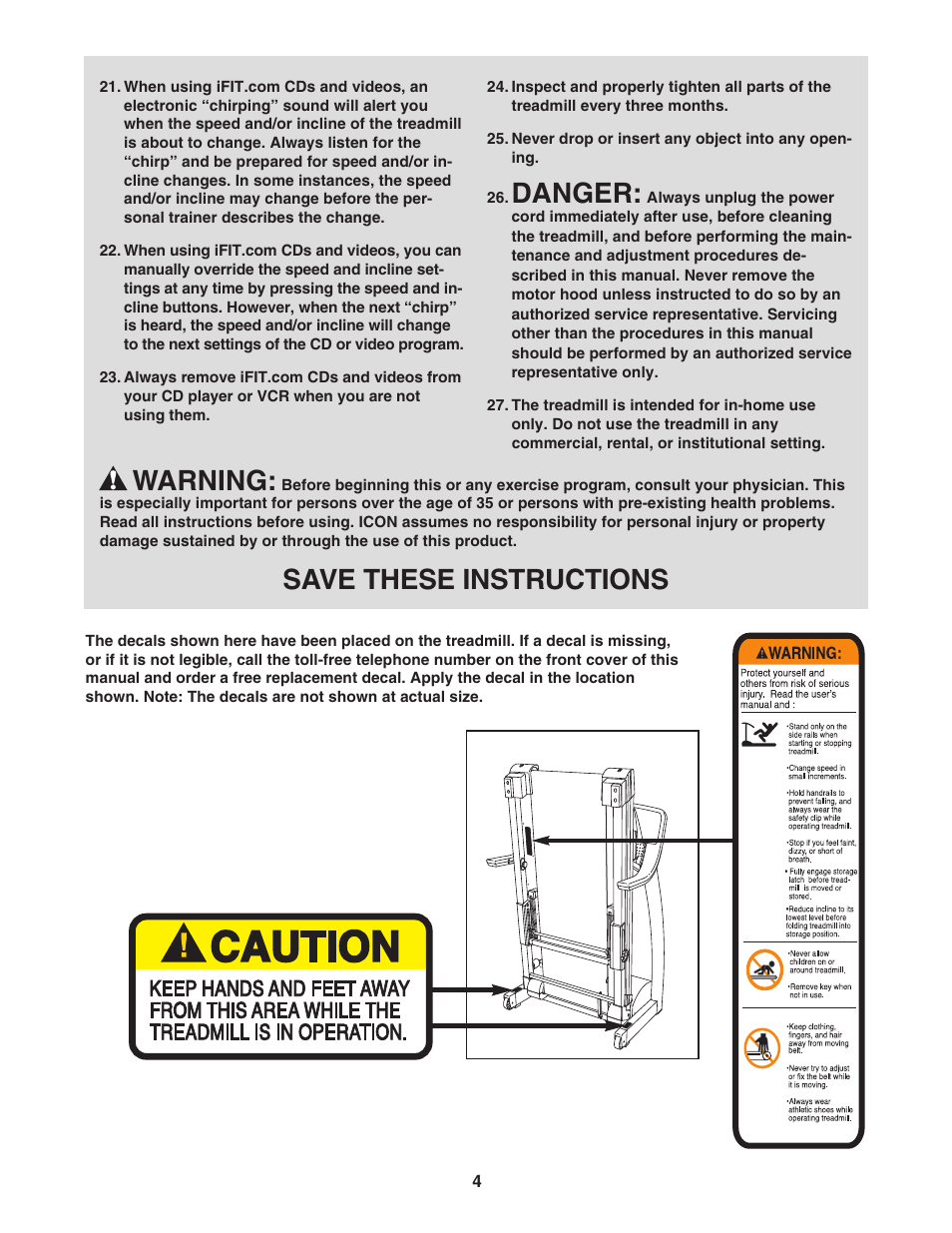 Danger, Warning, Save these instructions | Image IMTL11905 User Manual | Page 4 / 34