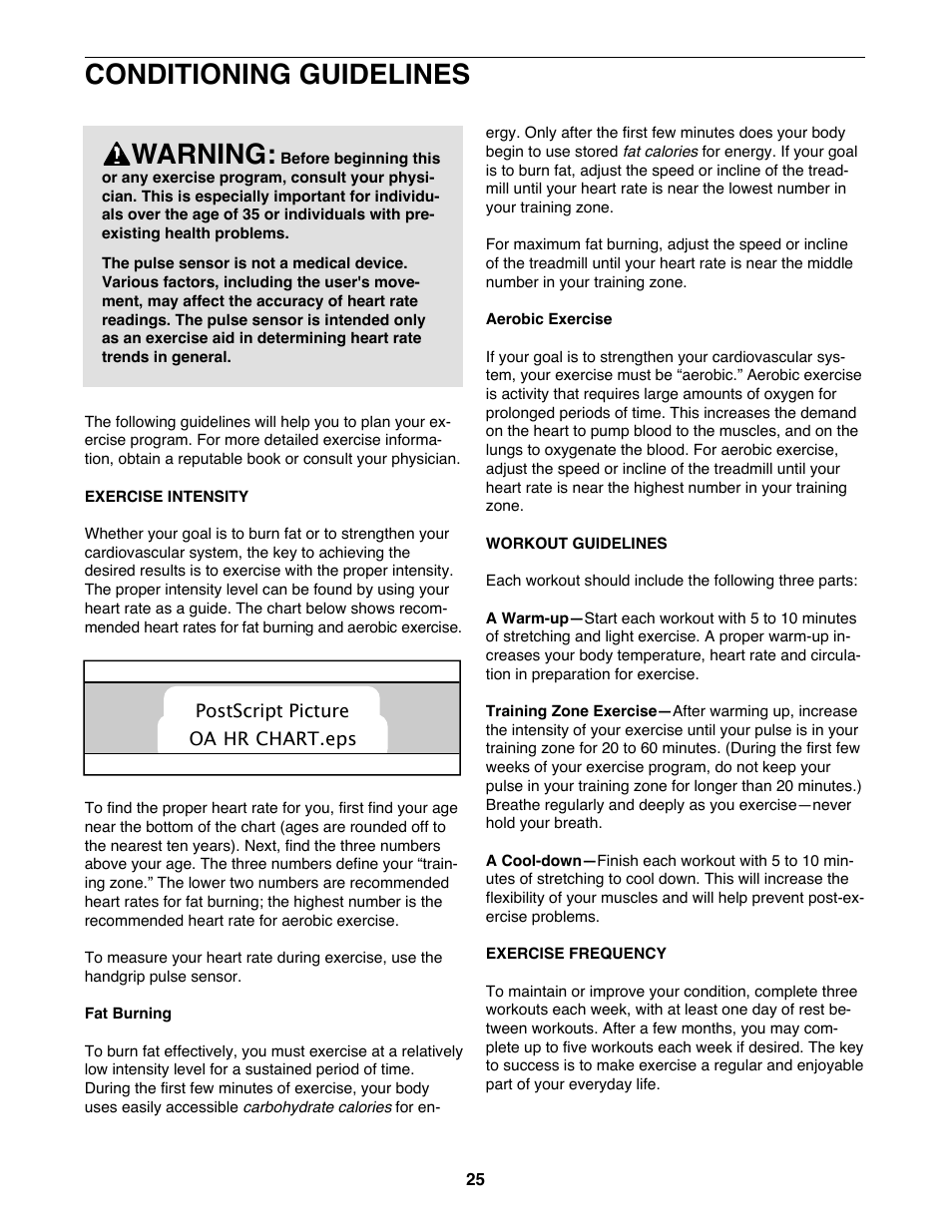 Conditioning guidelines, Warning | Image IMTL315040 User Manual | Page 25 / 32