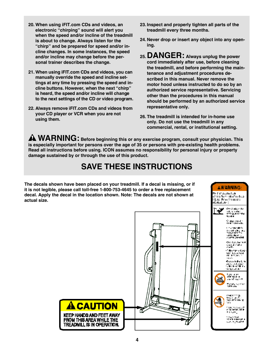 Danger, Warning, S ave these instructions | Image IMTL315040 User Manual | Page 4 / 32