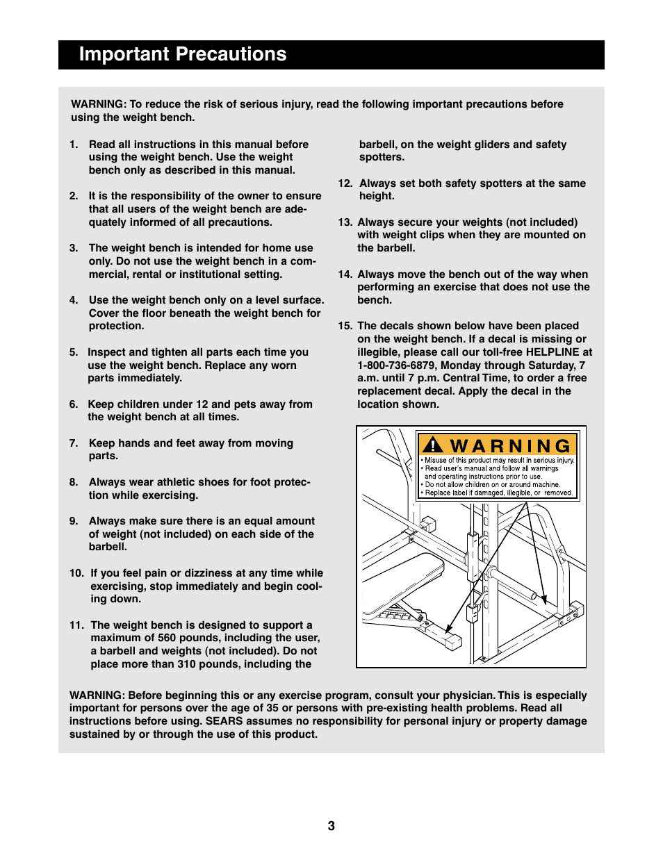 Important precautions | Image 831.159700 User Manual | Page 3 / 18